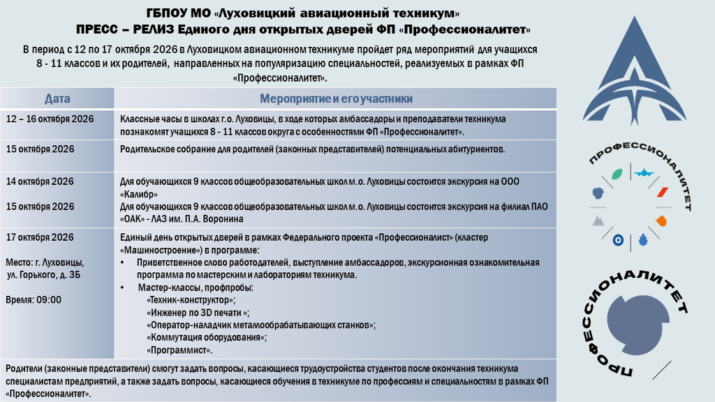 Единый день открытых дверей