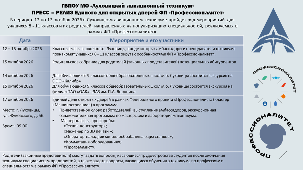 Единый день открытых дверей
